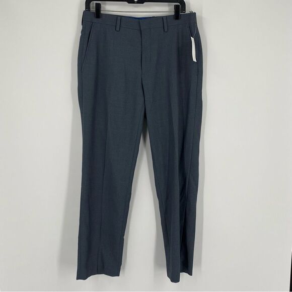 M151 Men’s Flat Front Medium Blue Flat Front Slim Fit Dress Pants size 32x30 - Picture 1 of 3